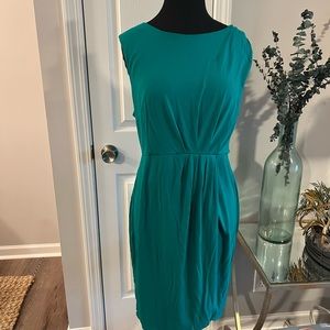 Mossimo teal sleeveless back zip dress with defined waist line size XL